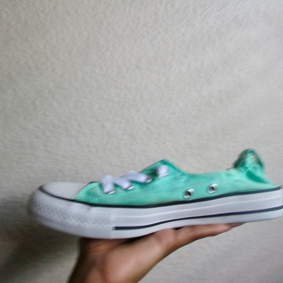 Mint Green/Teal Low Top Converse - Picture 3 of 5